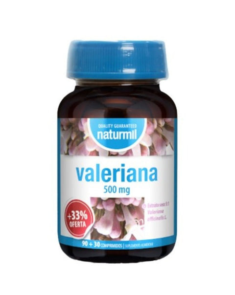 Valeriana 500mg - 90+30 Comprimidos - Naturmil - naturvida.pt