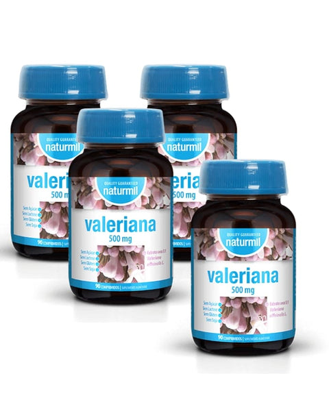 Valeriana 500mg - Pack 4x90 Comprimidos - Naturmil - naturvida.pt