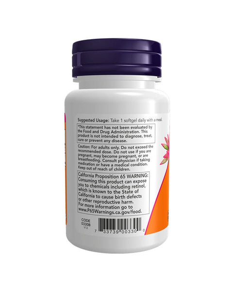 Vitamina A 10000ui - 100 Cápsulas - Now Foods - naturvida.pt