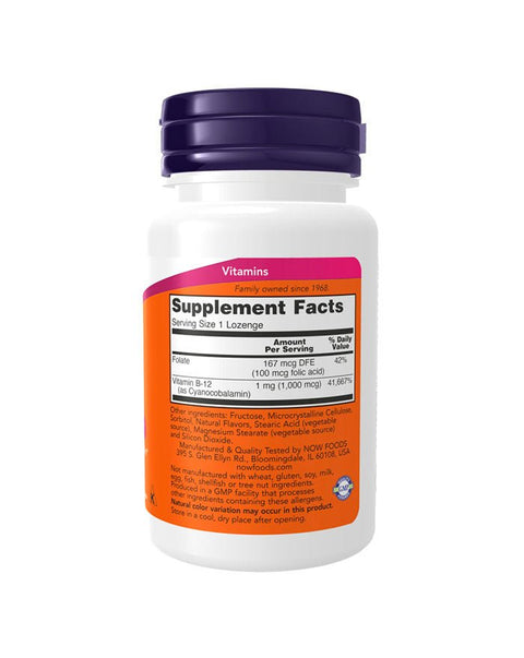 Vitamina B12 1000mcg - 100 Losangos - Now Foods - naturvida.pt