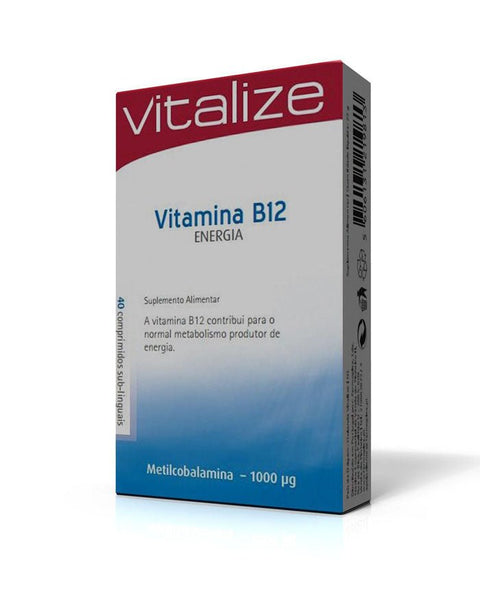 Vitamina B12 Metilcobalamina 1000mcg - 40 Comprimidos Sublinguais - Vitalize - naturvida.pt