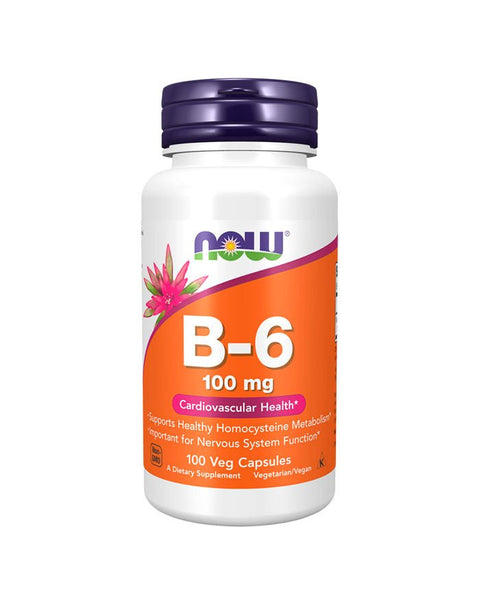Vitamina B6 100mg - 100 Cápsulas - Now Foods - naturvida.pt
