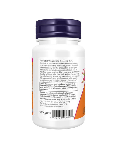 Vitamina C - 1000 com Bioflavonóides - 100 Cápsulas - Now Foods - naturvida.pt