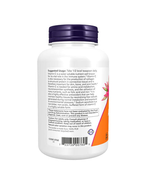 Sodium Ascorbate Powder lat- 227g - Now Foods - naturvida.pt