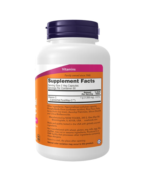 Vitamina C Lipossomal - 120 Cápsulas - Now Foods