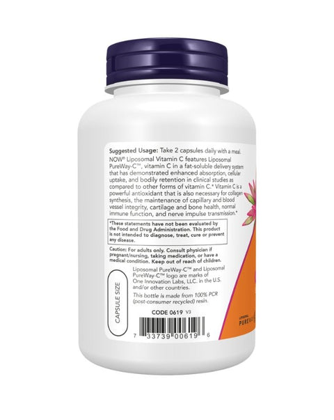 Vitamina C Lipossomal - 120 Cápsulas - Now Foods - naturvida.pt