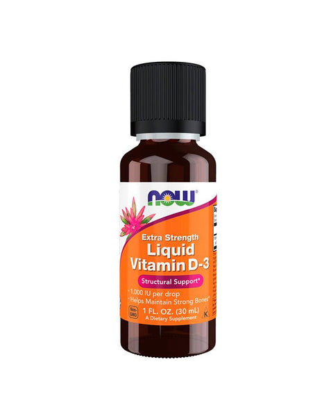 Vitamina D3 1000ui Liquida (Extra Forte) - 30ml - Now Foods - naturvida.pt