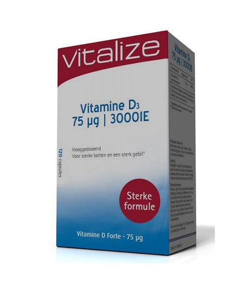 Vitamina D3 75mcg 3000ui - 120 Cápsulas - Vitalize - naturvida.pt