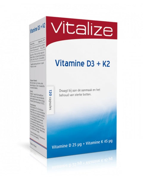 Vitamina D3 + K2 - 120 Cápsulas - Vitalize - naturvida.pt