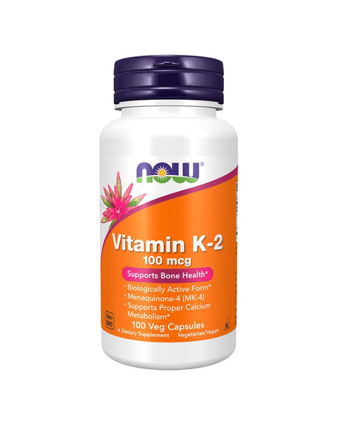 Vitamina K2 100mcg - 100 Cápsulas - Now Foods - naturvida.pt