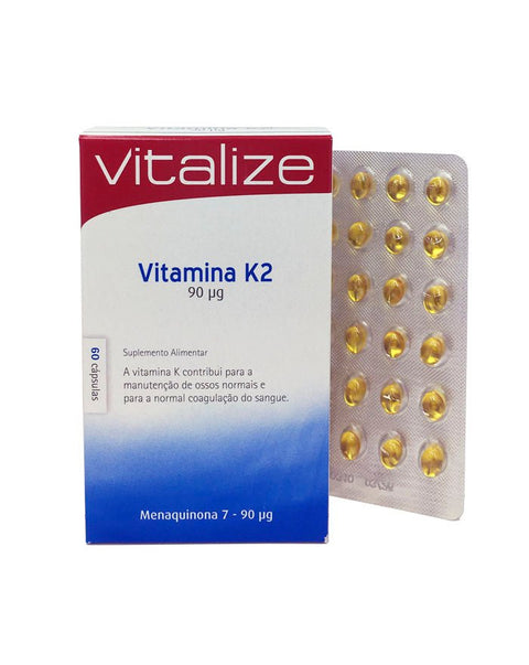 Vitamina K2 90µg - 60 Cápsulas - Vitalize - naturvida.pt