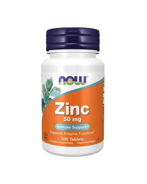 Zinc Gluconate 50mg - 100 Comprimidos - Now Foods - naturvida.pt