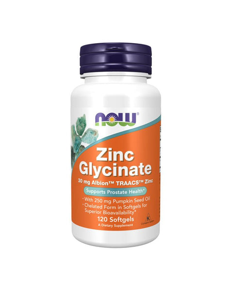 Zinc Glycinate 30mg - 120 Cápsulas - Now Foods - naturvida.pt
